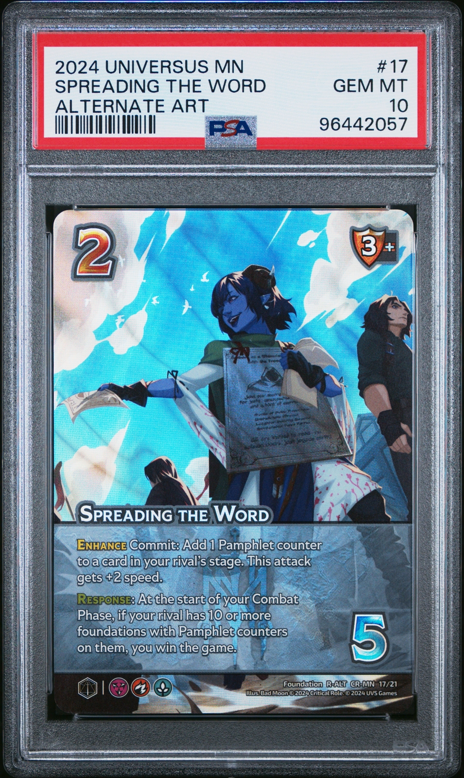 Jester Spreading The Word 2024 Universus Mighty Nein #17 Alternate Art SP PSA 10