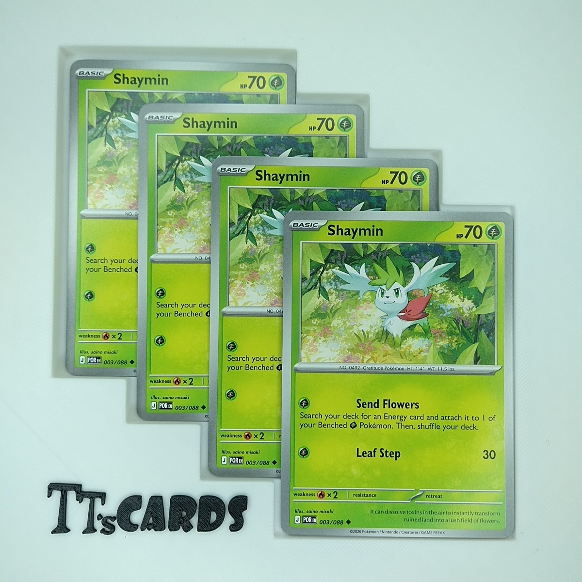 Shaymin 003/088 x4 Playset 4x Pokemon TCG ME03 Perfect Order POR – 4 Card Set