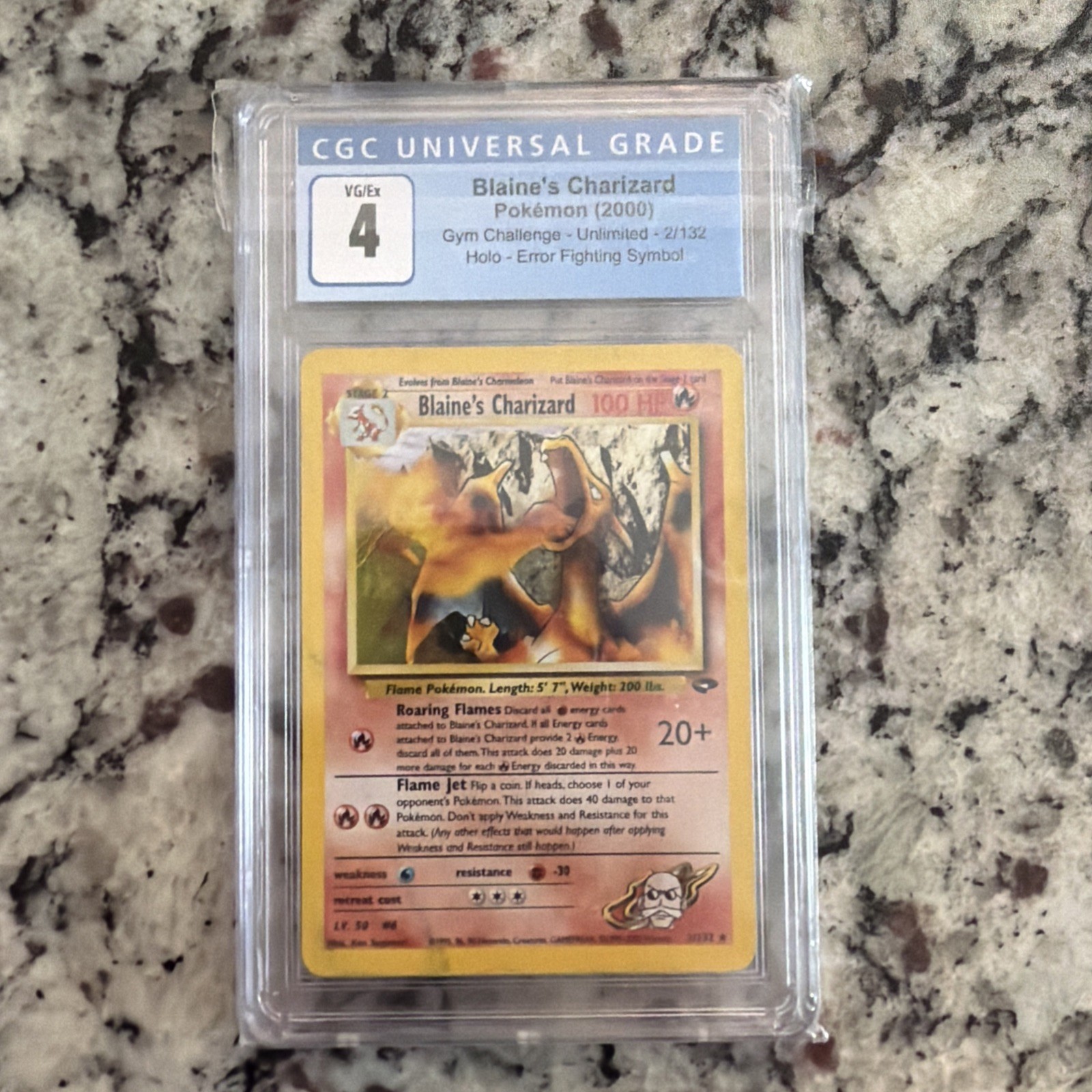 CGC 4 BLAINE’S CHARIZARD #2 – 2000 GYM CHALLENGE – POKEMON TCG ERROR