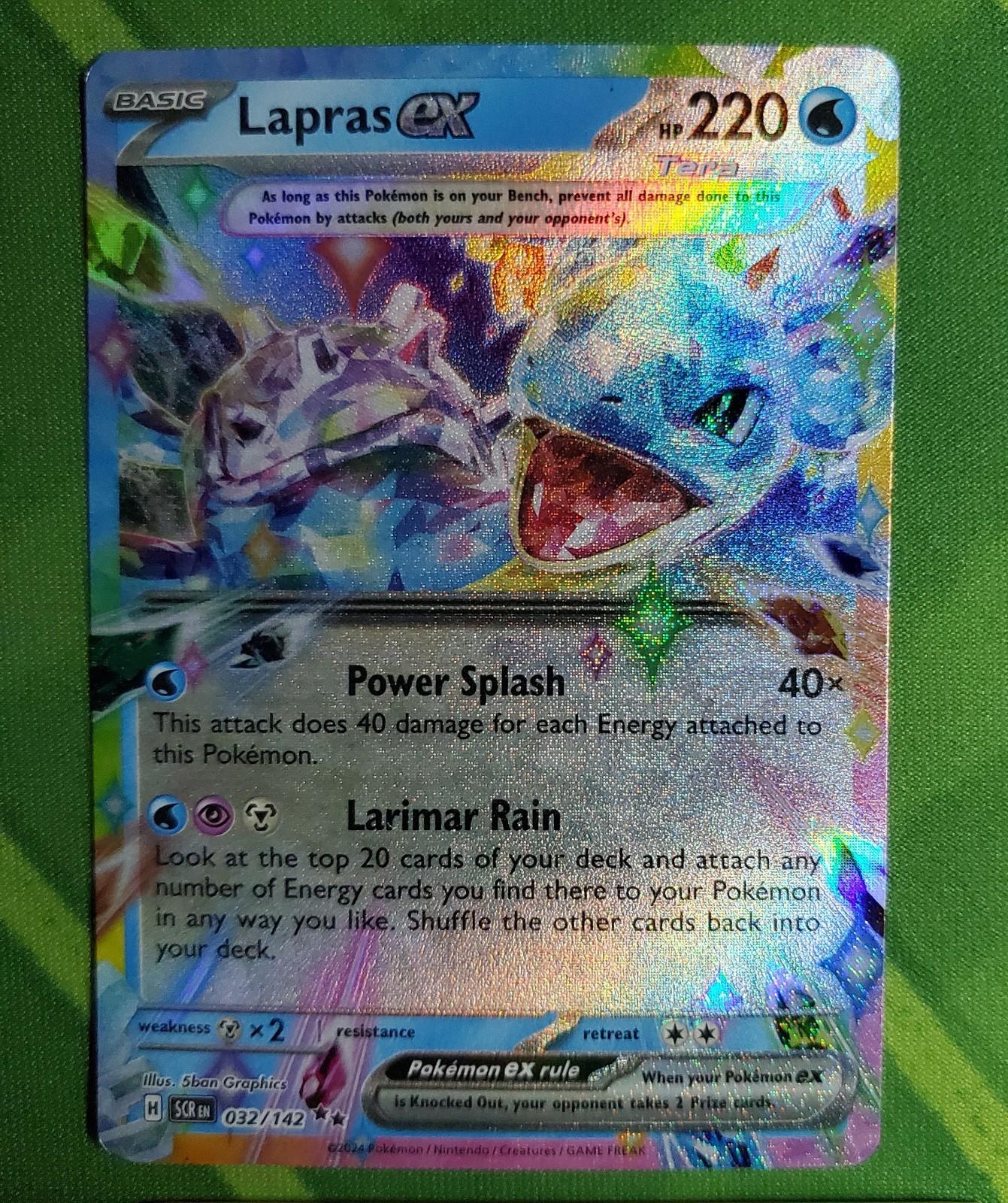 Lapras ex 032/142 Sv07: Stellar Crown Holo Pokemon NM