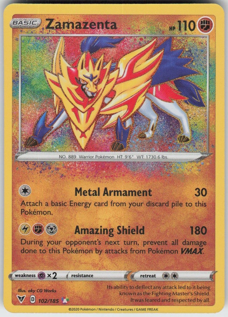 Zamazenta 102/185 Amazing Rare Vivid Voltage Near Mint
