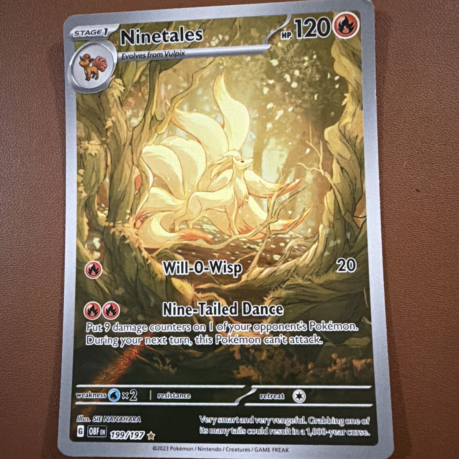 Pokémon Ninetales 199/197 SV03: Obsidian Flames Illustration Rare