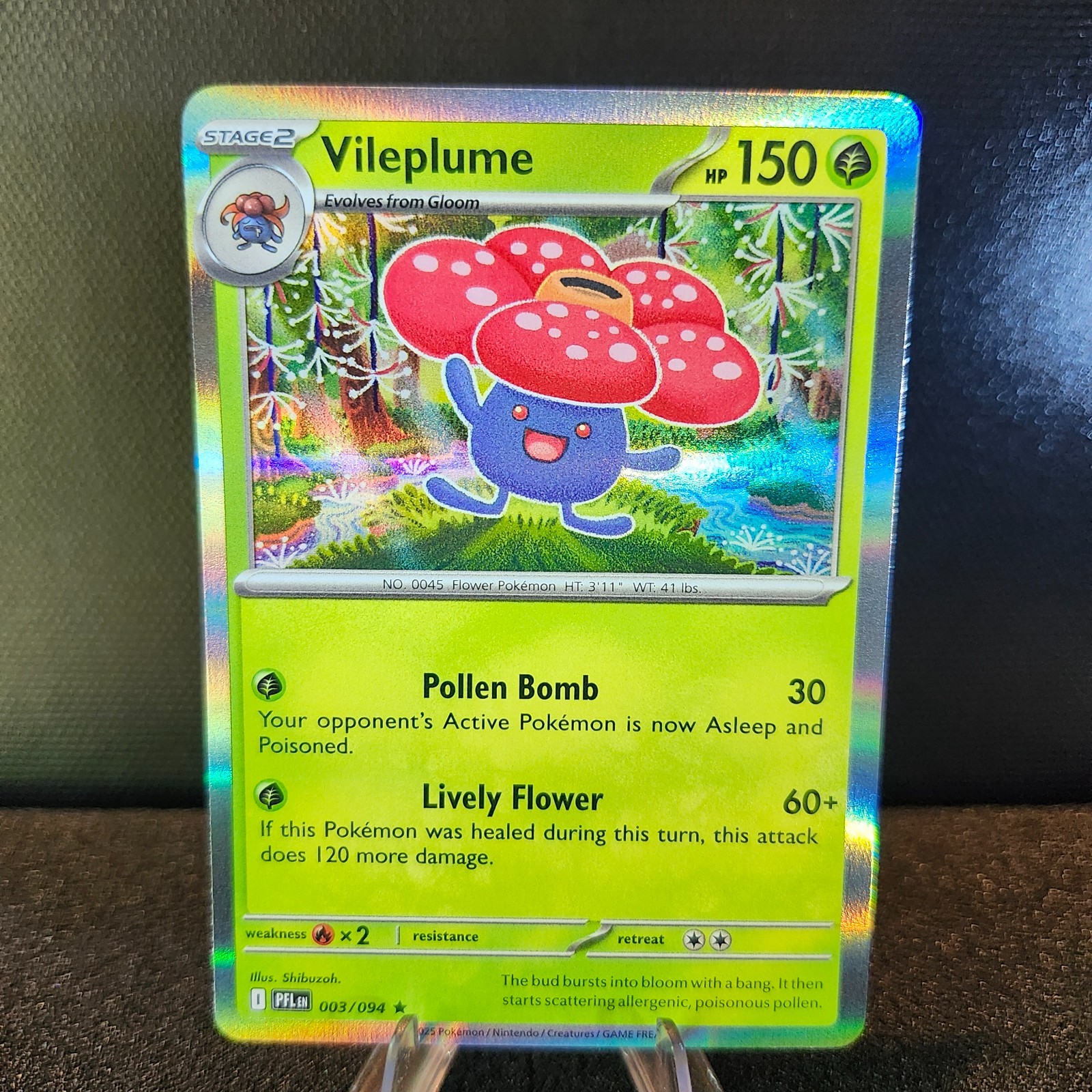 Vileplume 003/094 Rare Holo Phantasmal Flames Pokemon NM