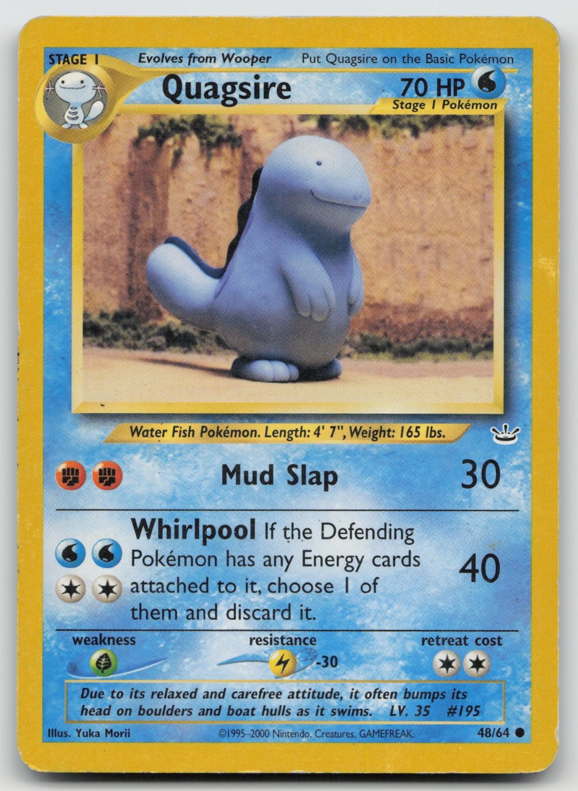 Quagsire 48/64 Common Neo Revelation Pokemon Unlimited Heavily Played