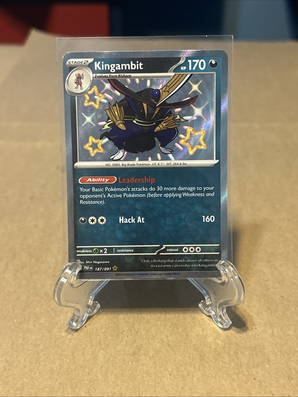 Kingambit 187/091 Shiny Rare SV: Paldean Fates NM Pokemon