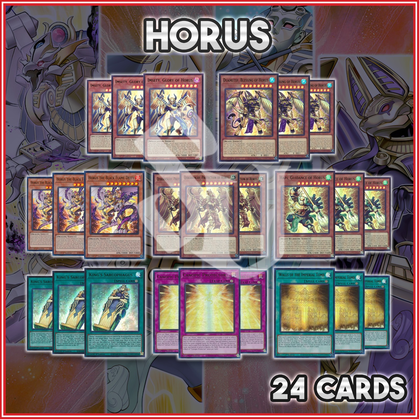 HORUS STARTER DECK 24 | Canopic Duamutef Hapi Imsety Sarcophagus Tomb YuGiOh🔥