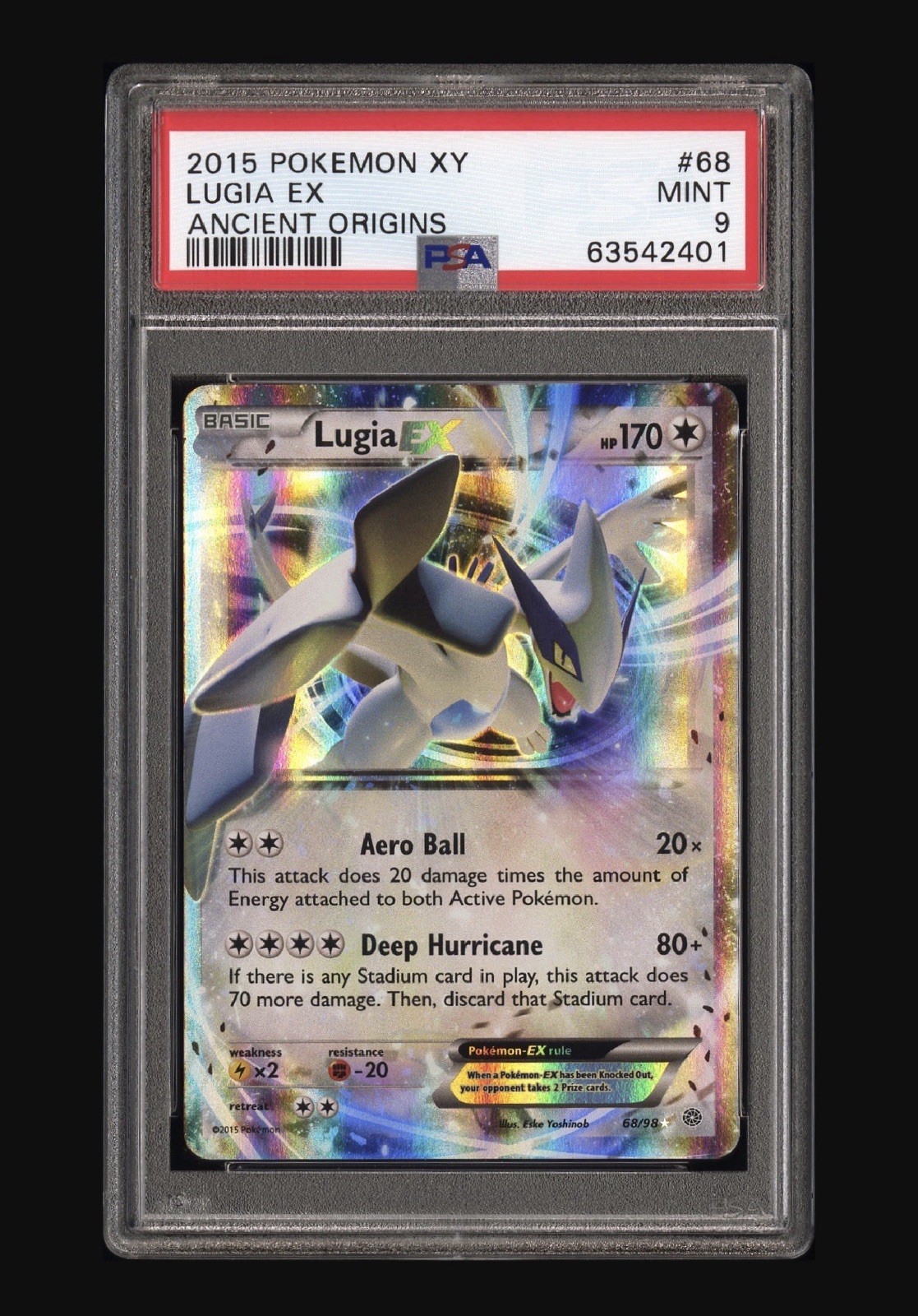 2015 POKEMON XY ANCIENT ORIGINS #68 LUGIA EX PSA 9