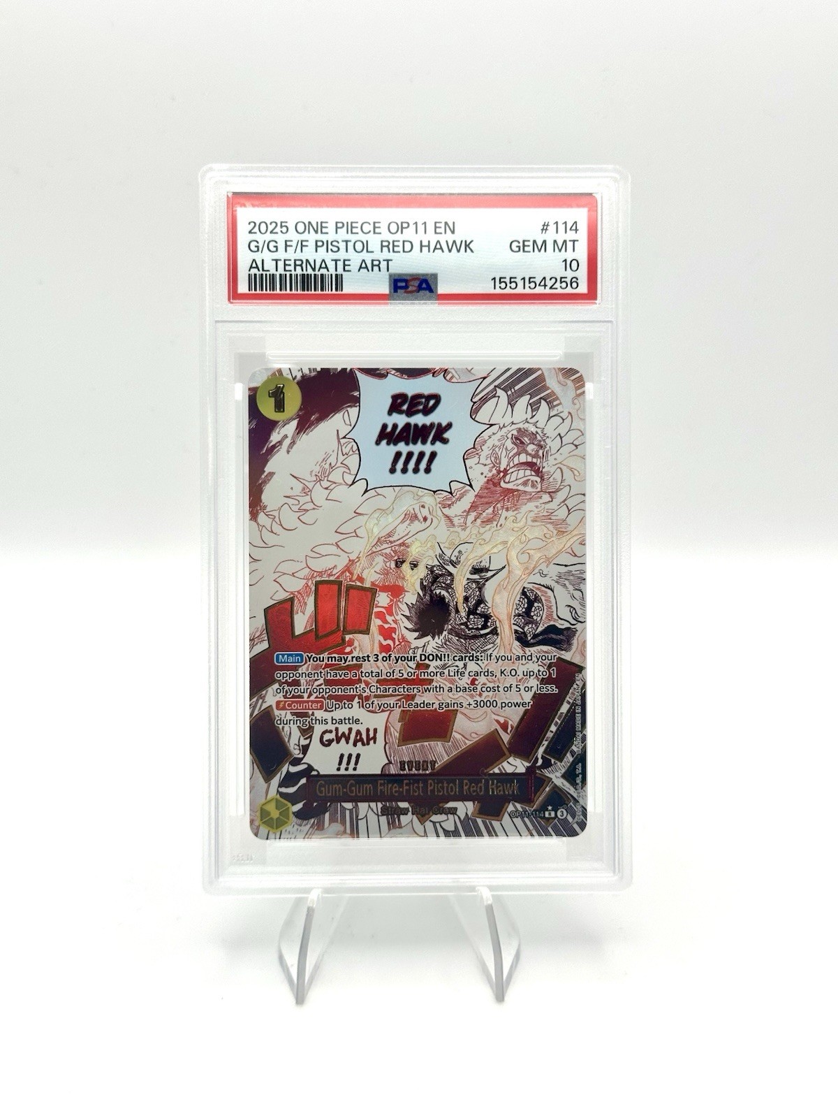 Gum-Gum Fire-Fist Pistol Red Hawk (Alternate Art) OP11-114 A Fist of Divine…