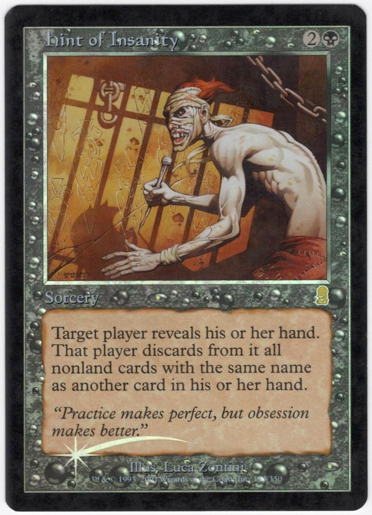 Hint of Insanity 2001 Odyssey FOIL Black Rare Sorcery MTG LP AZ2