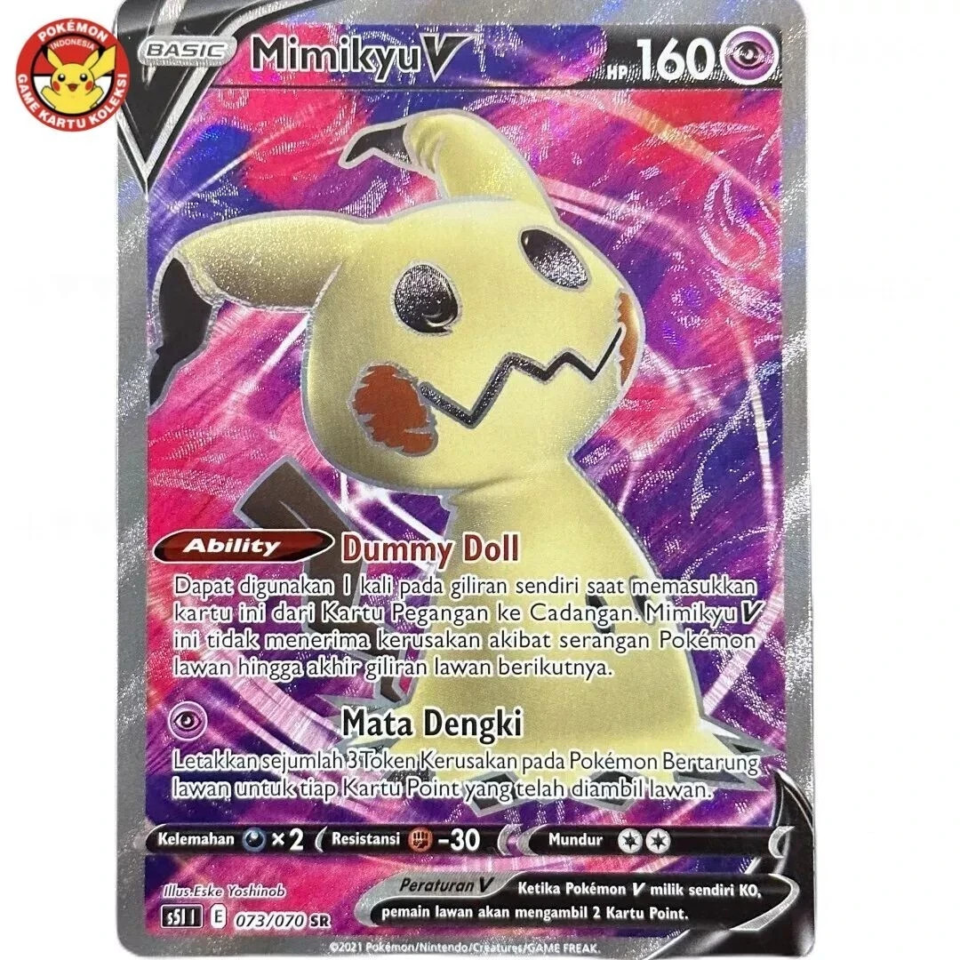 Mimikyu V S5I 073/070 SR Full Art Single Strike Master Pokemon TCG Indonesia
