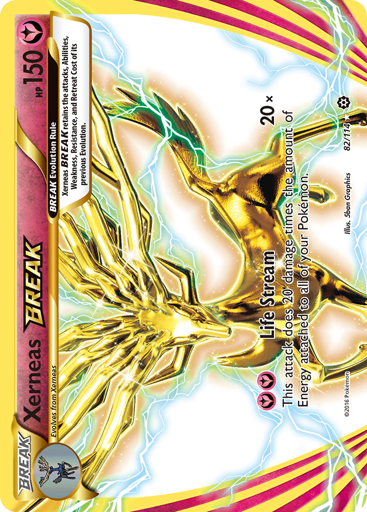 Xerneas BREAK 82/114 BREAK Rare Steam Siege Pokemon Holo Near Mint