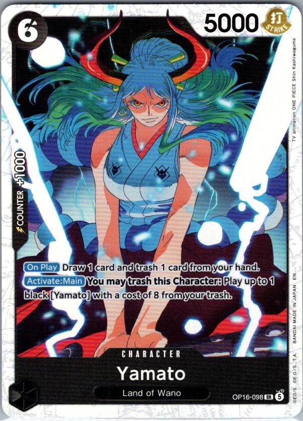 YAMATO (098) OP16-098 SUPER RARE THE TIME OF BATTLE ONE PIECE FOIL NM/M