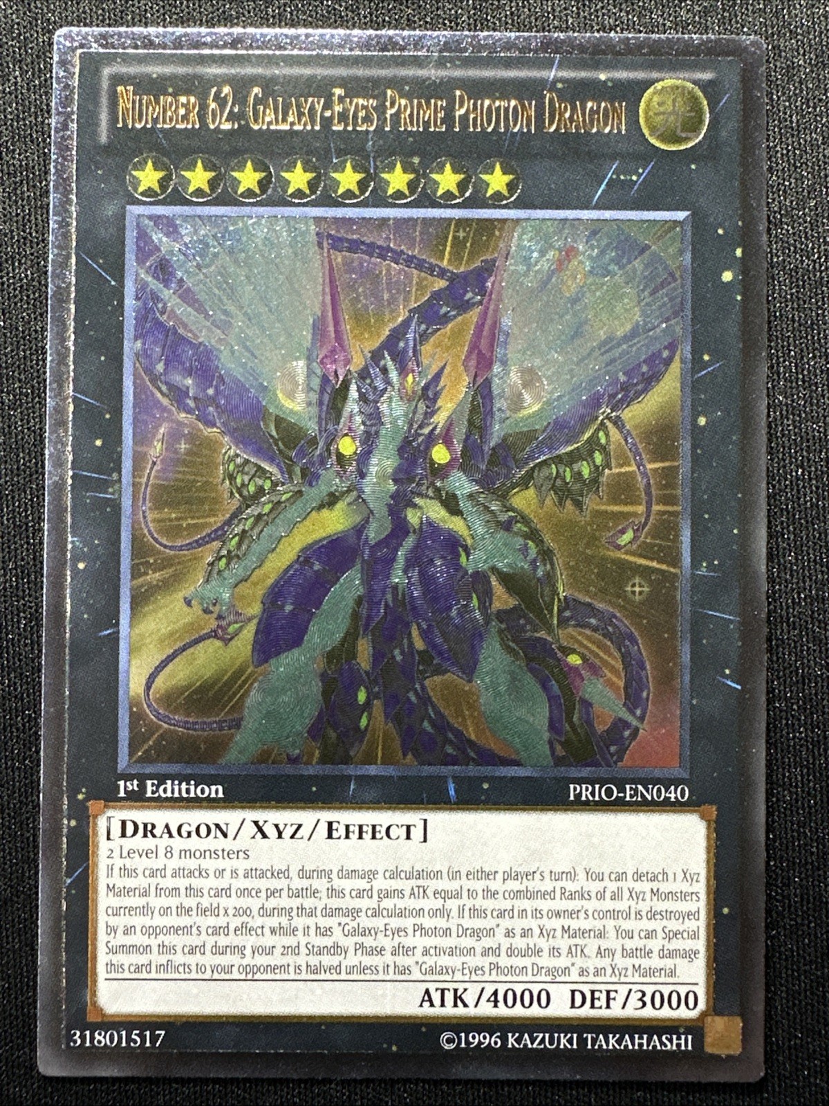 Number 62: Galaxy-Eyes Prime Photon Dragon – NM – PRIO-EN040 – Ultimate Rare