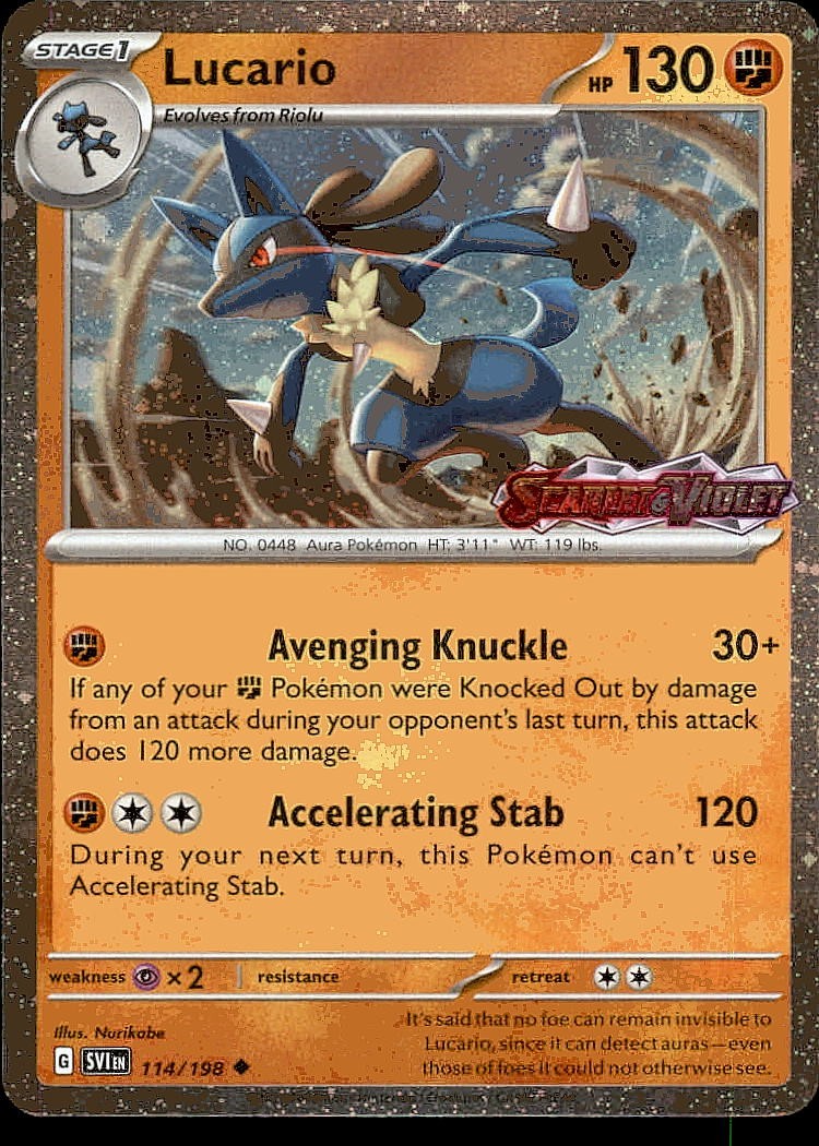 Lucario (Scarlet & Violet Stamp) 114/198 Holo MCAP Pokemon NM