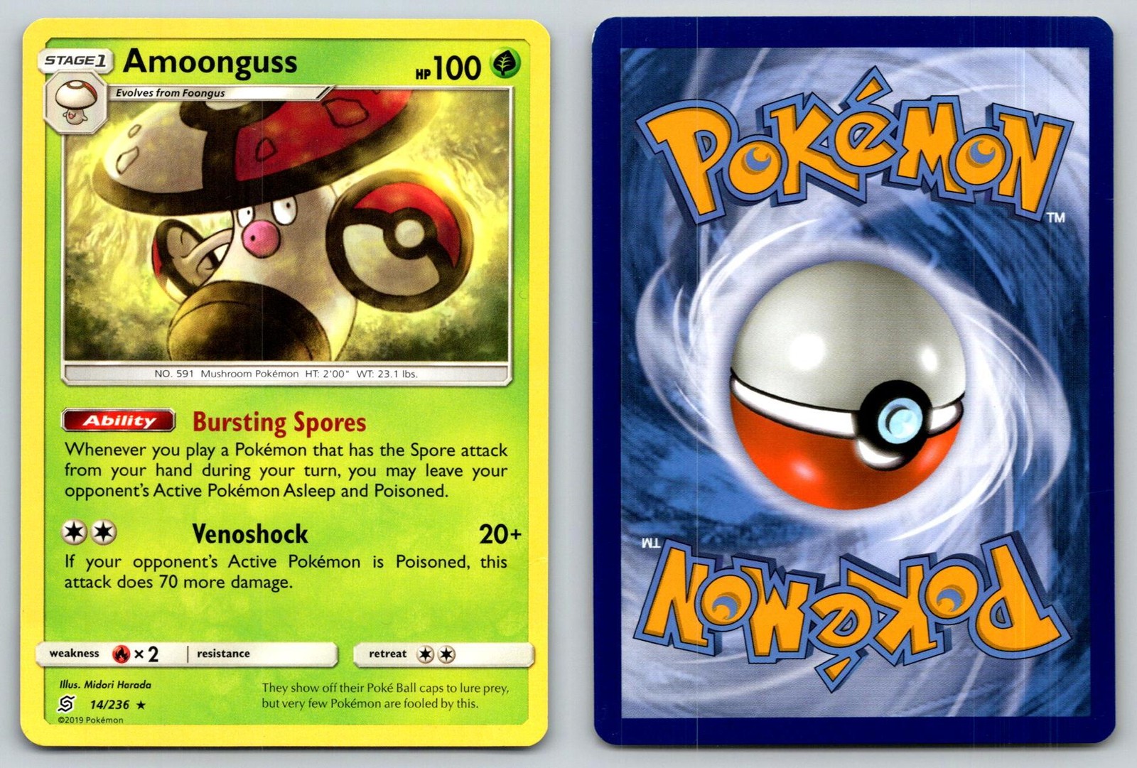 AMOONGUSS 14/236 R UNIFIED MINDS POKEMON MP HARADA