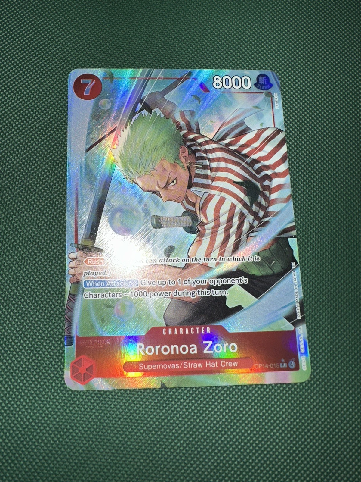 Roronoa Zoro (Alternate Art) OP14-015 English R Azure Seas Seven One Piece TCG