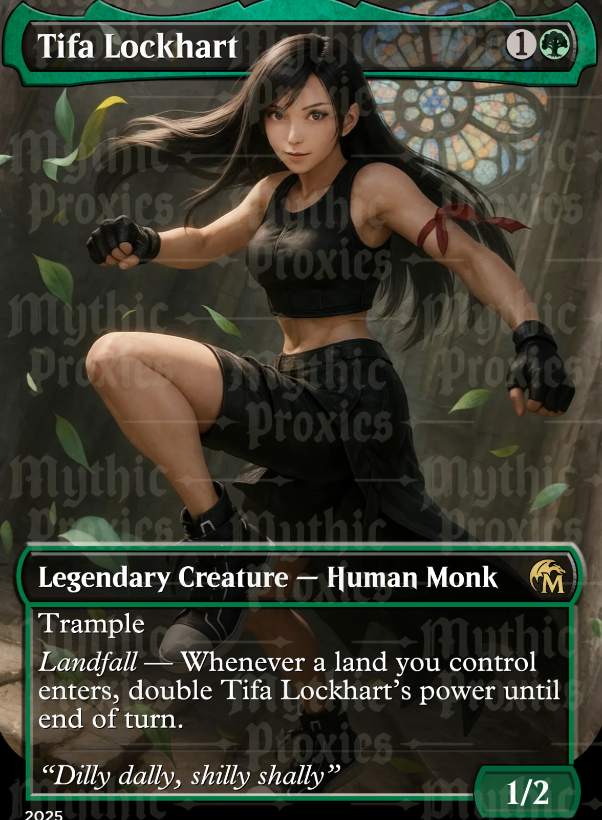 Tifa Lockhart Advent Style Borderless Quality Altered Art Custom Playtest Card