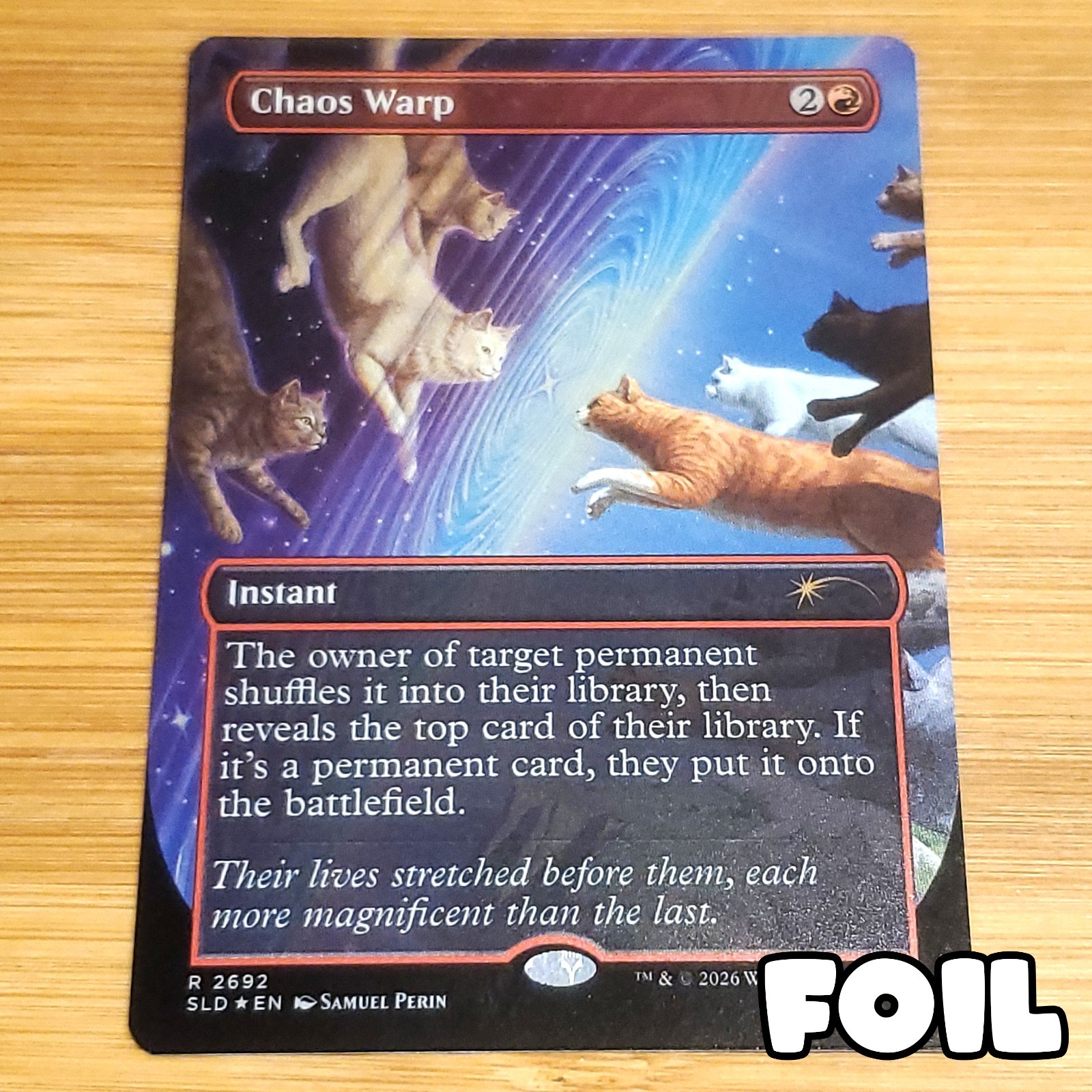 Chaos Warp, Foil, Cats of Chaos Secret Lair – 2692 Magic MTG NM