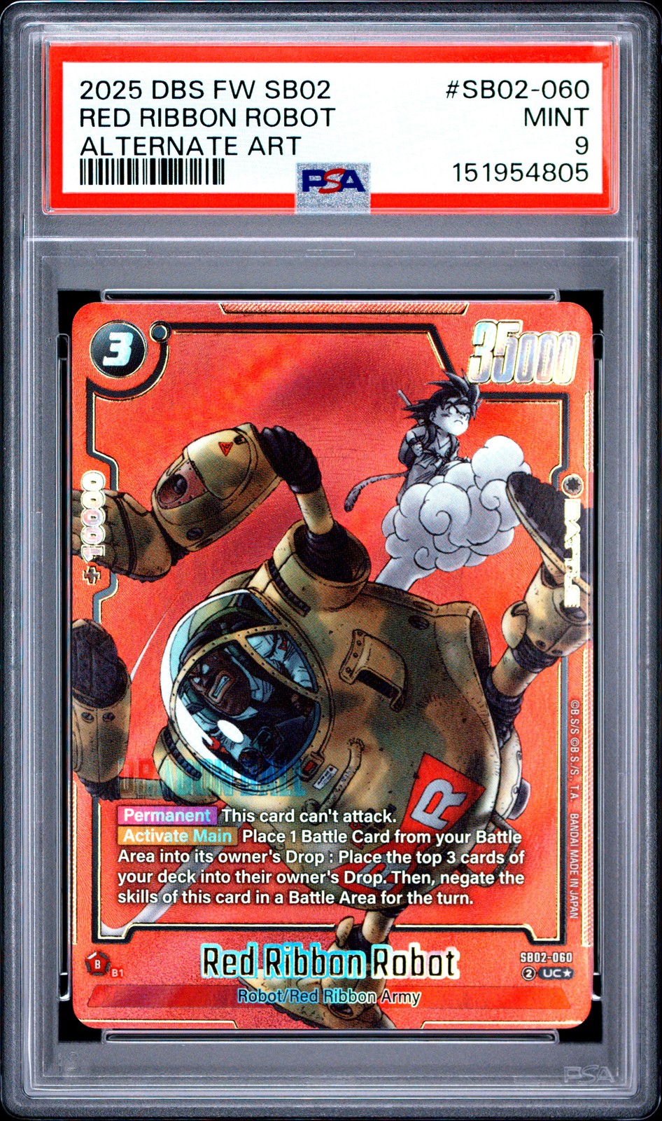 Red Ribbon Robot SB02-060/97 Alternate Art Dragon Ball PSA 9