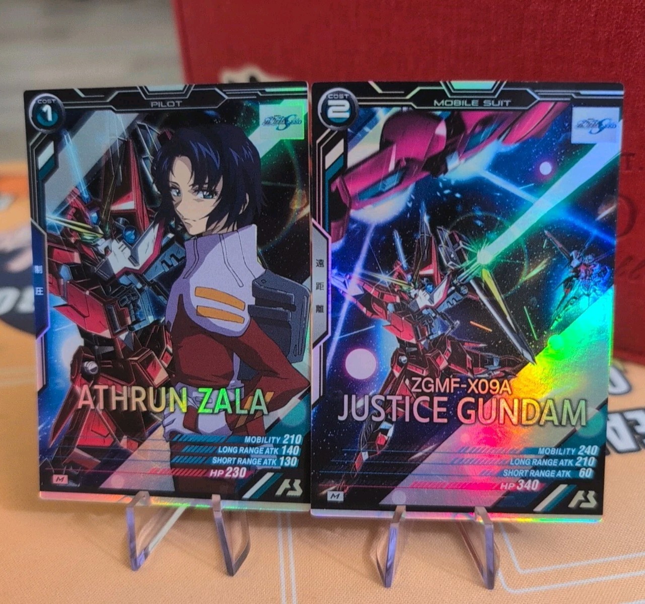 Athrun Zala Justice Gundam SEED CCG Arsenal Base Master Rare Card Pair Japan TCG