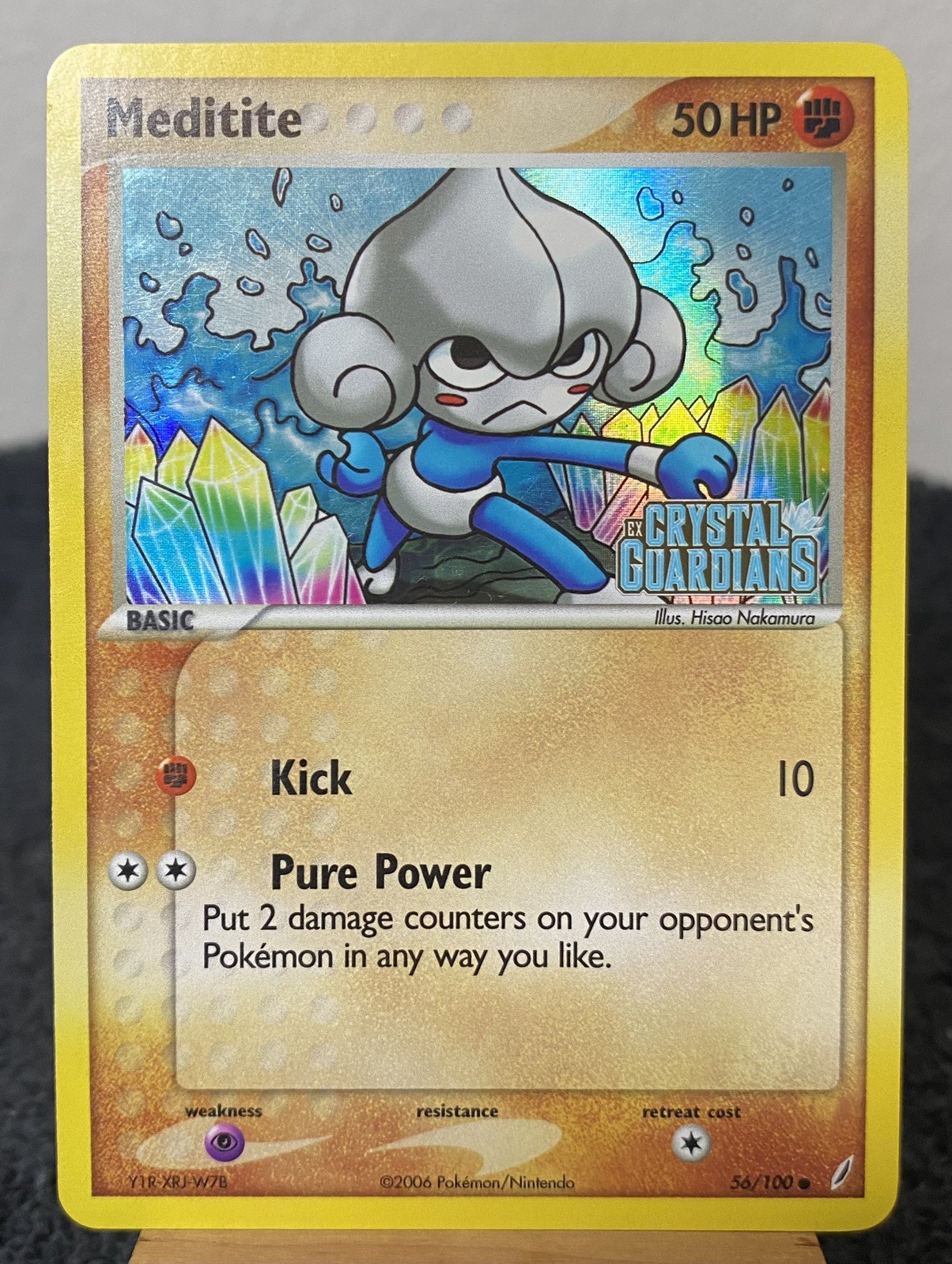 Meditite Reverse Holo 56/100 Crystal Guardians Pokémon TCG LP