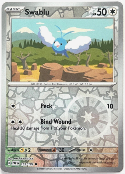 Swablu – 152/182 – Reverse Holo – Pokemon – Paradox Rift – NM/M