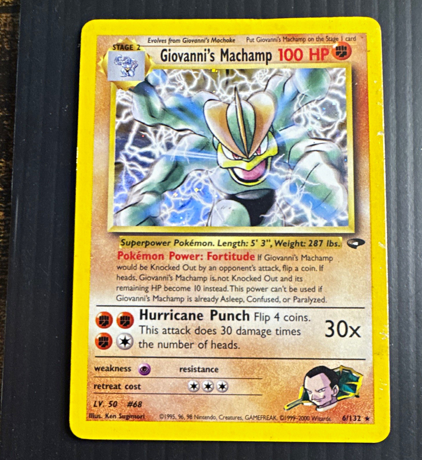 Pokemon TCG Giovanni’s Machamp Holo Rare HP100 Gym Challenge 6/132 ENG