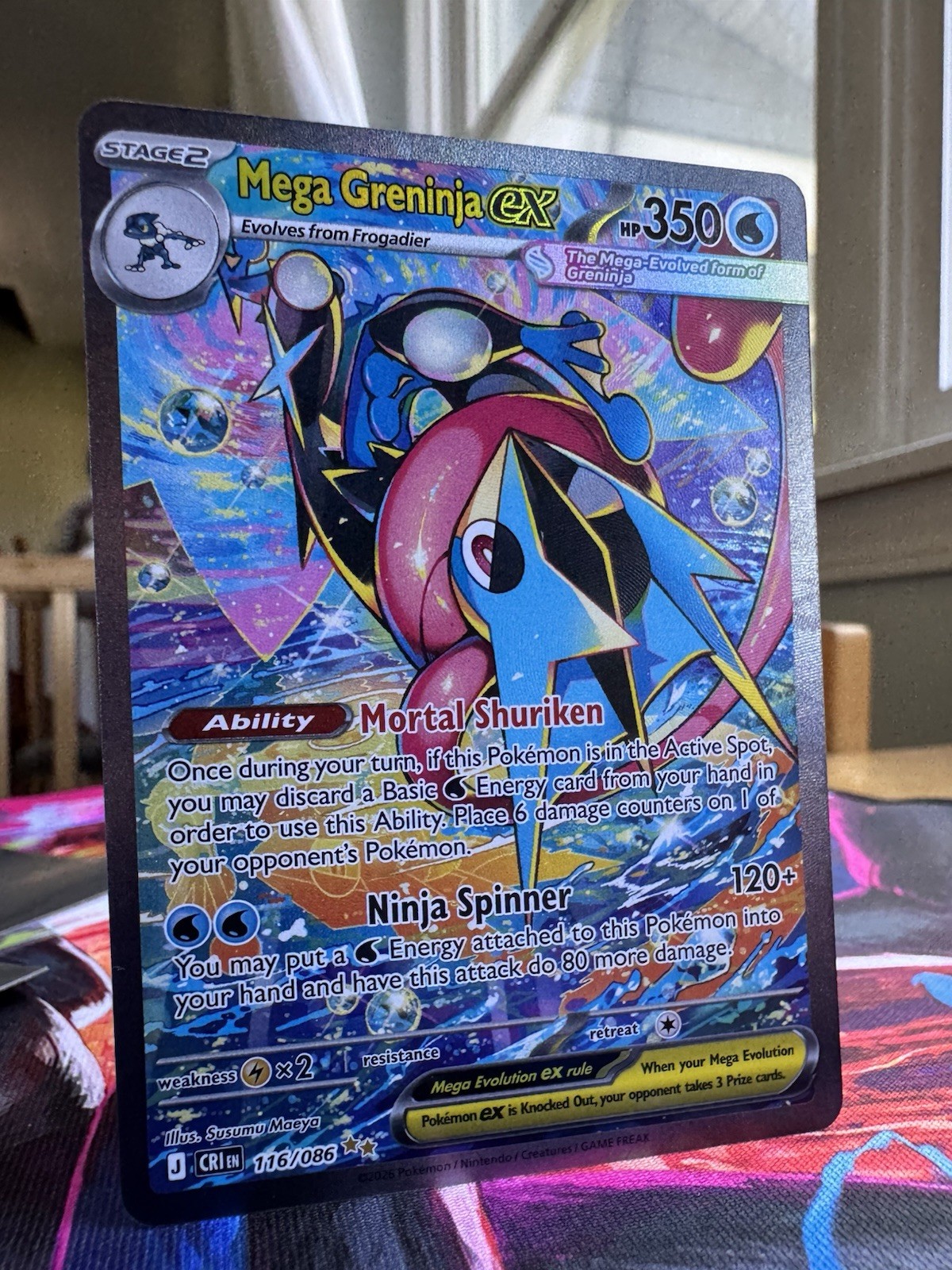 Mega Greninja EX – Secret Rare Full Art Holo 116/086 (NEAR MINT!) 🔥🔥🔥
