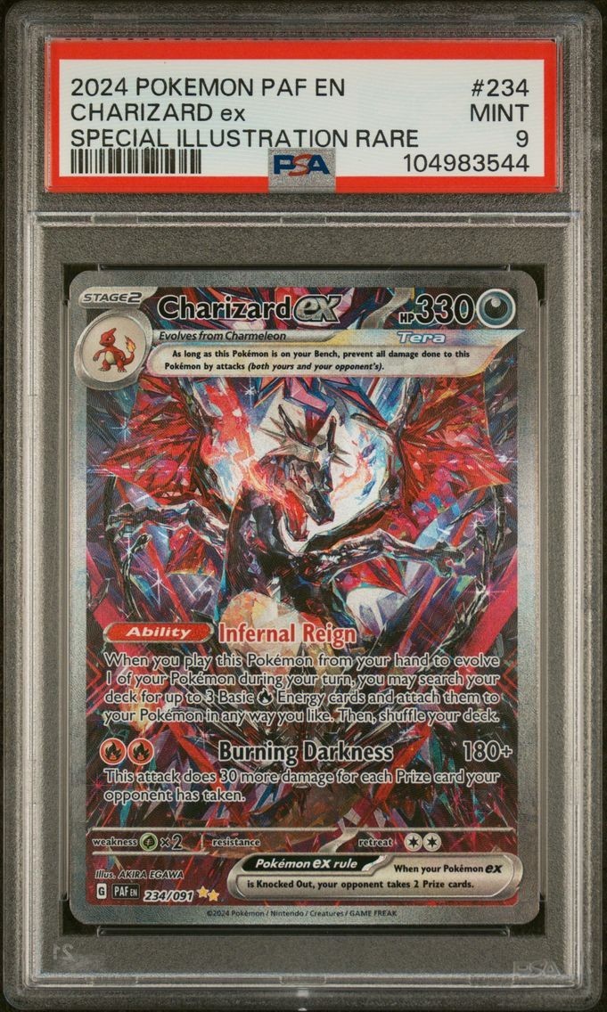 #234 CHARIZARD EX PSA 9 – PAF EN – PALDEAN FATES SPECIAL ILLUSTRATION RARE