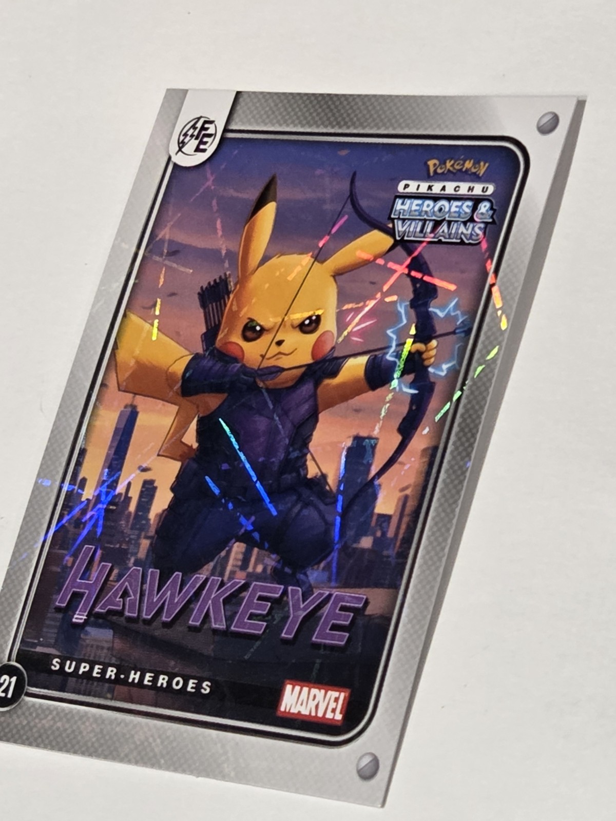 Hawkeye Pikachu Cosplay 21 Lazer Holo Heros & Villains Edition Fan Art Holo