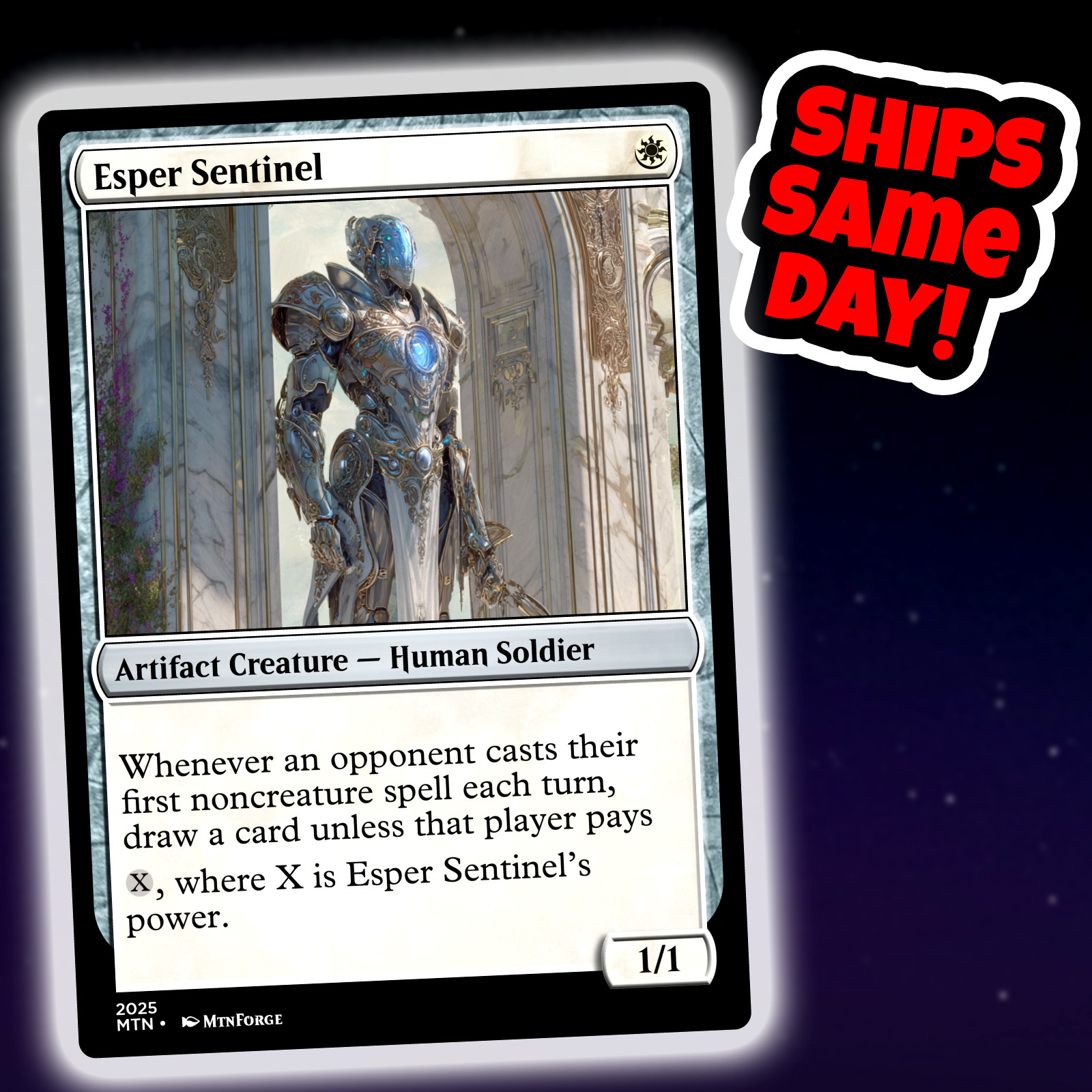 Esper Sentinel – Custom Art Magic: The Gathering Playtest Card – Commander