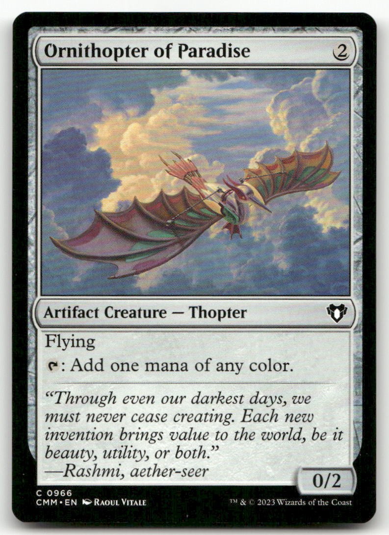Ornithopter of Paradise #966 (NM) Commander Masters CMM Magic MTG
