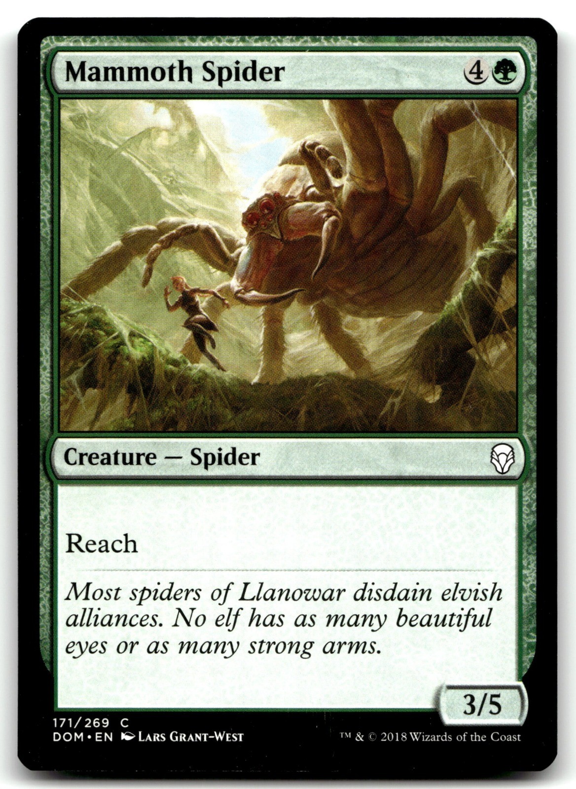 Mammoth Spider MTG DOM 171 Green Lars Grant-West
