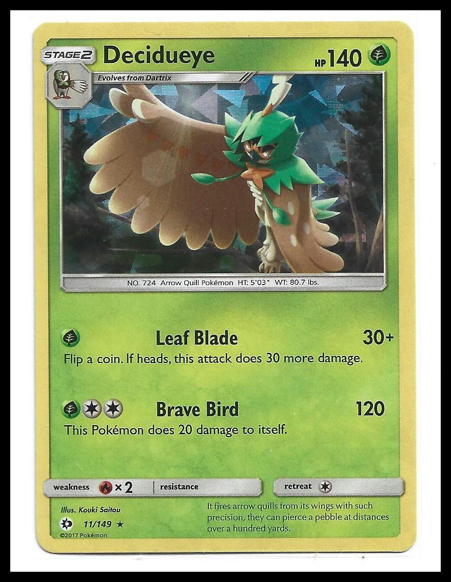 Decidueye (Cracked Ice Holo) 011/149 Holo Rare Deck Exclusives LP