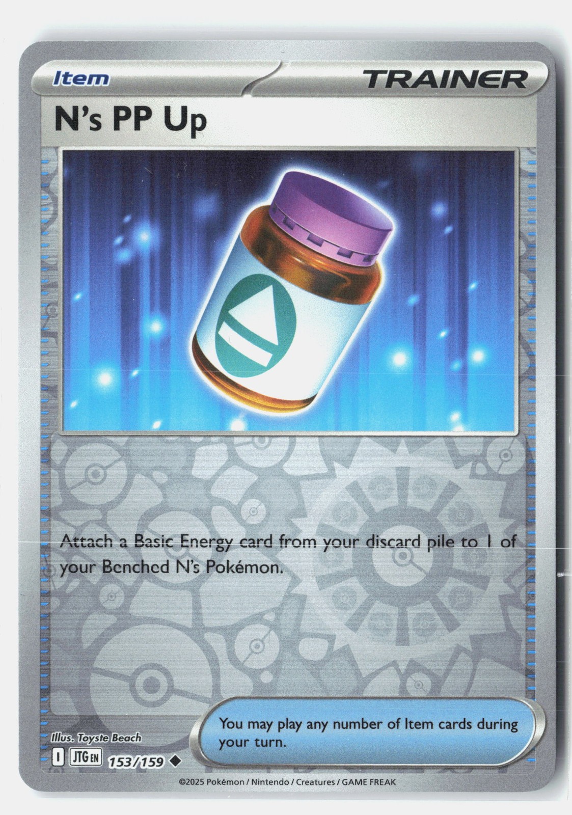 N’s PP Up Uncommon Reverse Holo SV09: Journey Together 153/159 NM Toyste Beach