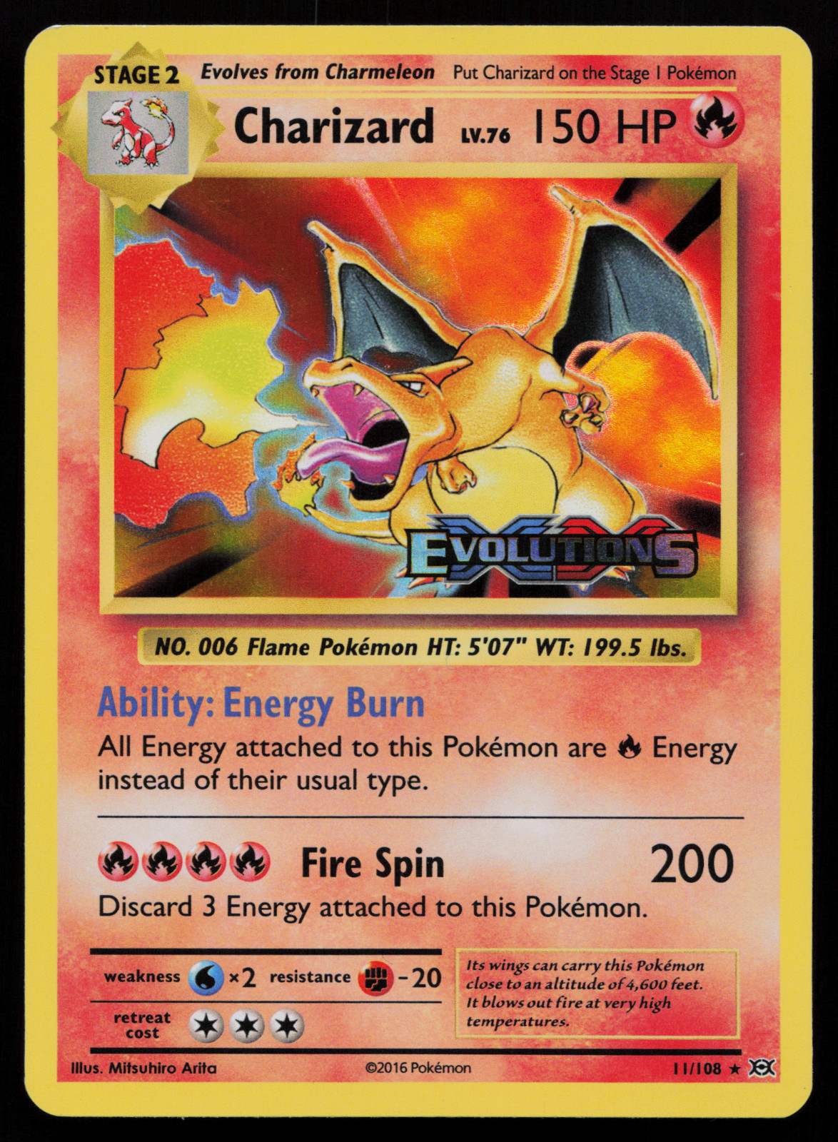 Charizard 11/108 Evolutions Prerelease Promo Stamped Pokemon TCG – LP
