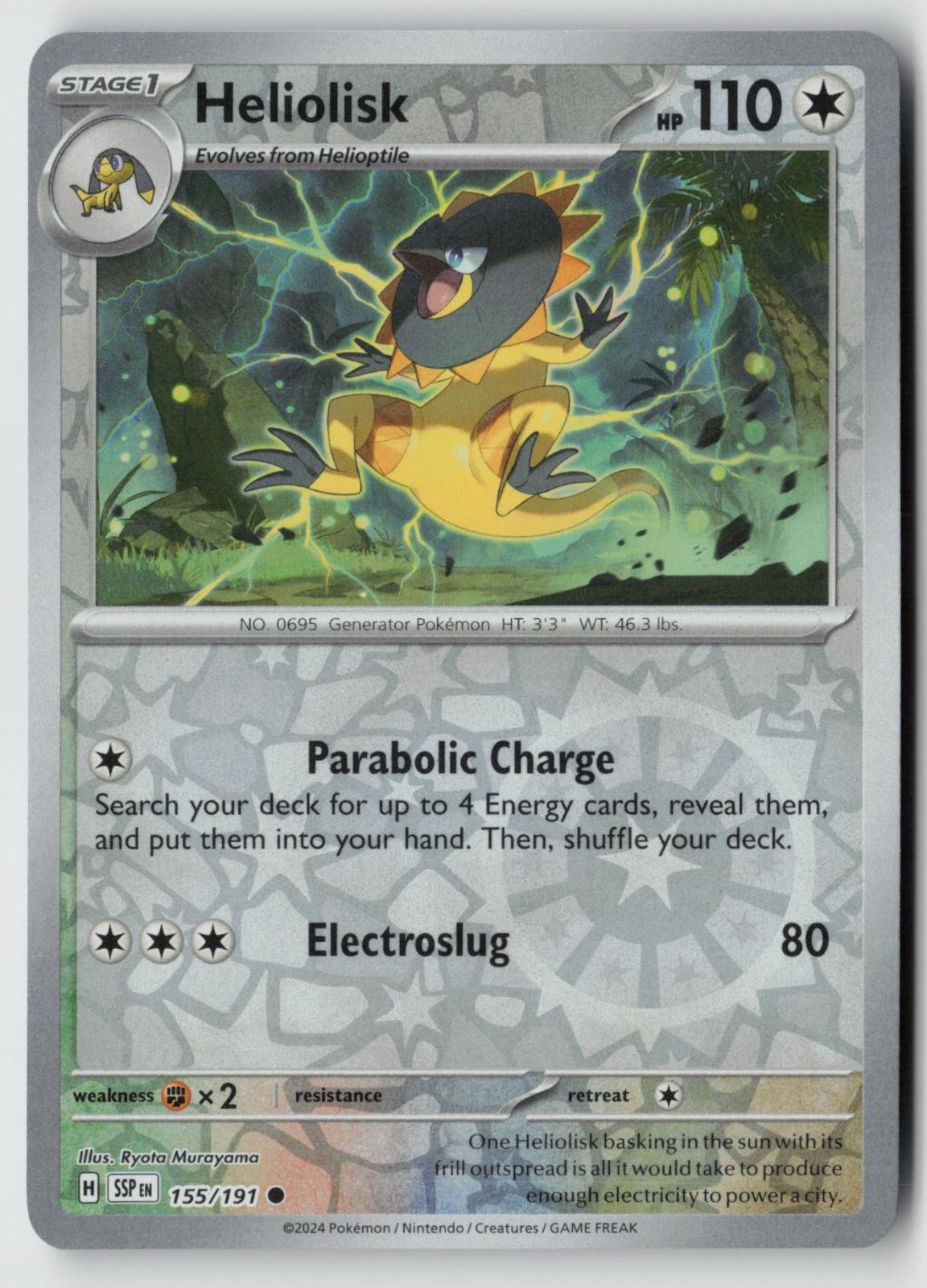 Heliolisk 155/191 Common Surging Sparks Pokemon Reverse Holo NM RYOTA MURAYAMA