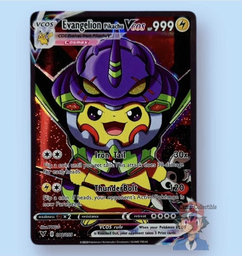 Pikachu Neon Gen Evangelion EVA Cosplay Cute Doujin ACG HOLO Card – Near Mint C.