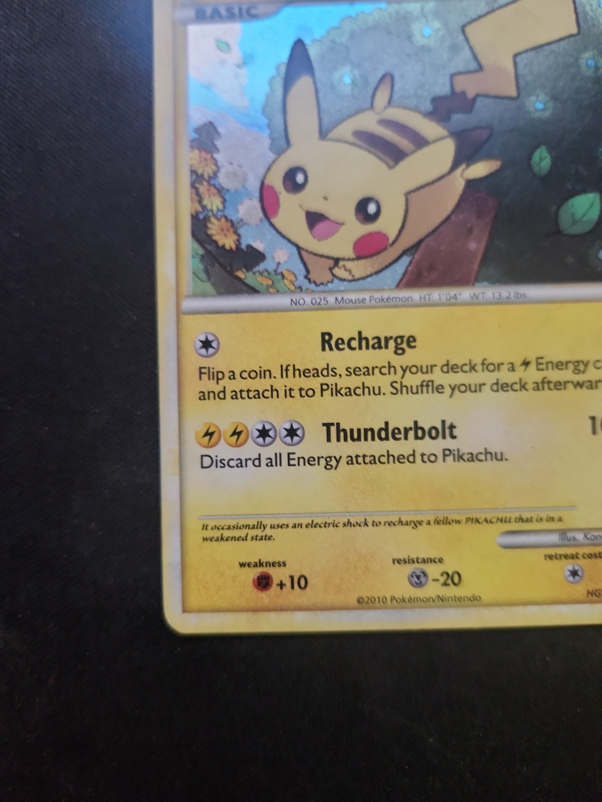 Pokémon Pikachu HGSS03 2010 Holo Promo Basic Card 70HP English
