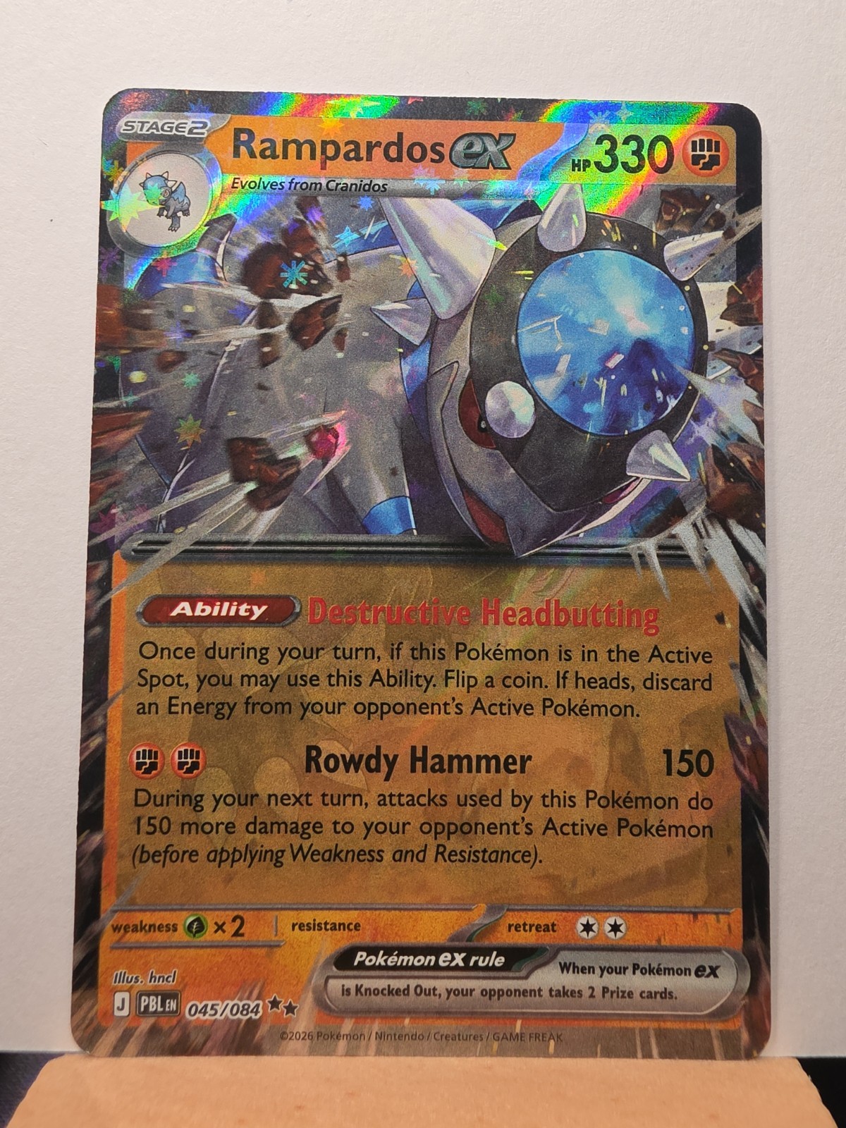 Rampardos ex 045/084 Me05: Pitch Black Holo