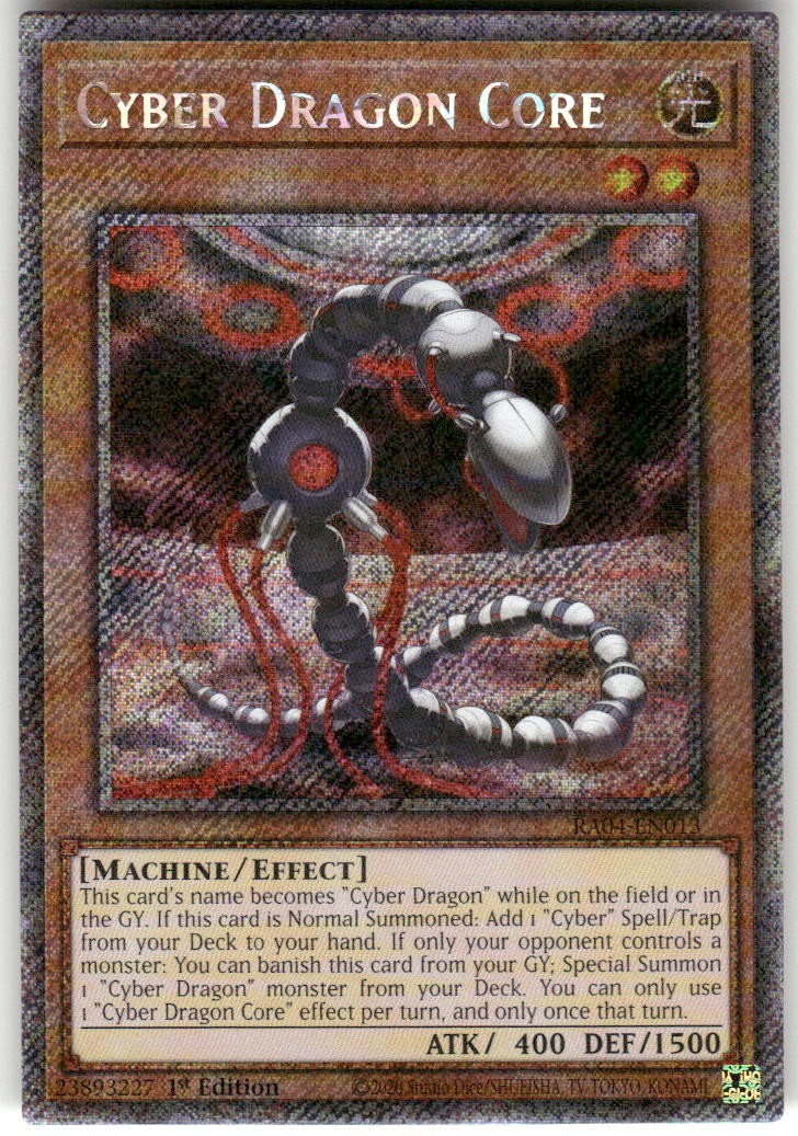 Cyber Dragon Core Platinum Secret Rare RA04-EN013 QC Stampede Yu-Gi-Oh 1st Ed