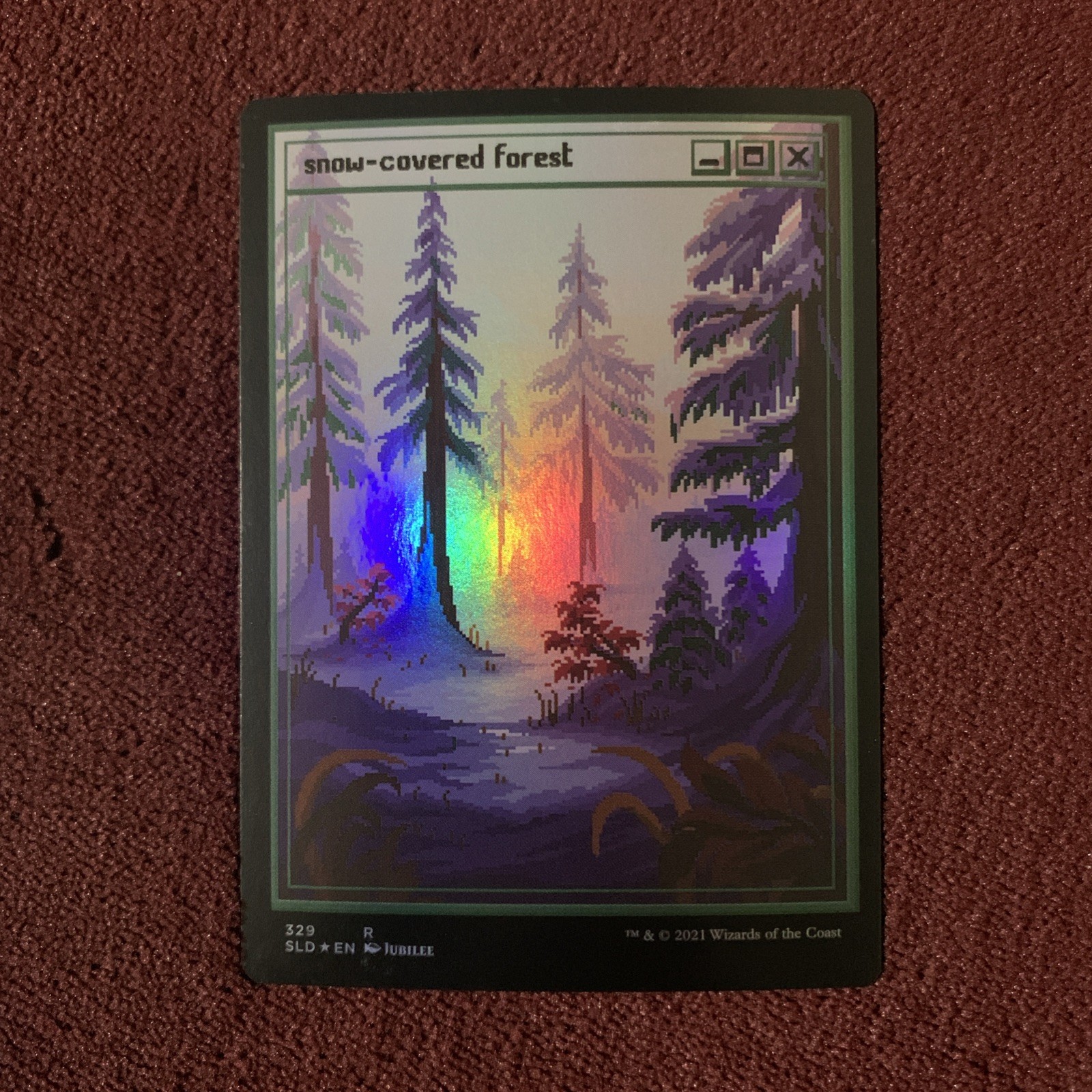 Snow-Covered Forest (PixelSnowLands.jpg) Secret Lair Drop Foil