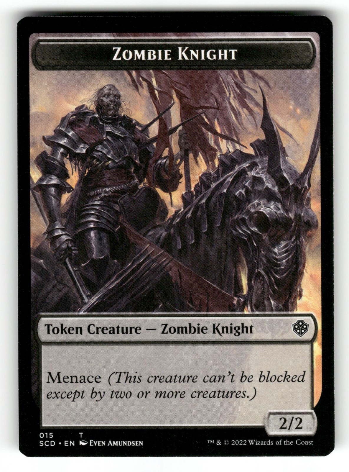 Zombie // Zombie Knight Token NM Starter Commander Decks 13 // 15 MTG Regular