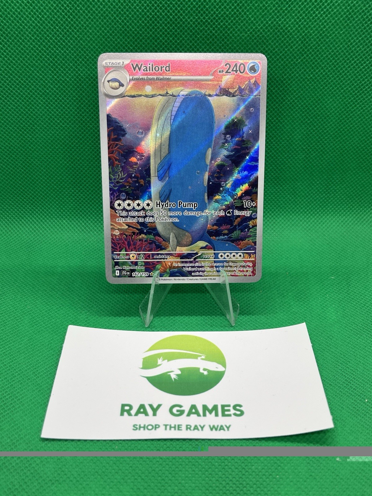 Pokémon TCG Wailord 162/159 Journey Together Holo Illustration Rare LP