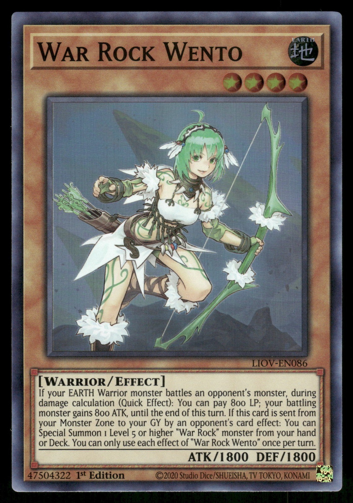 Yugioh War Rock Wento LIOV-EN086 Super Rare 1st Edition NM