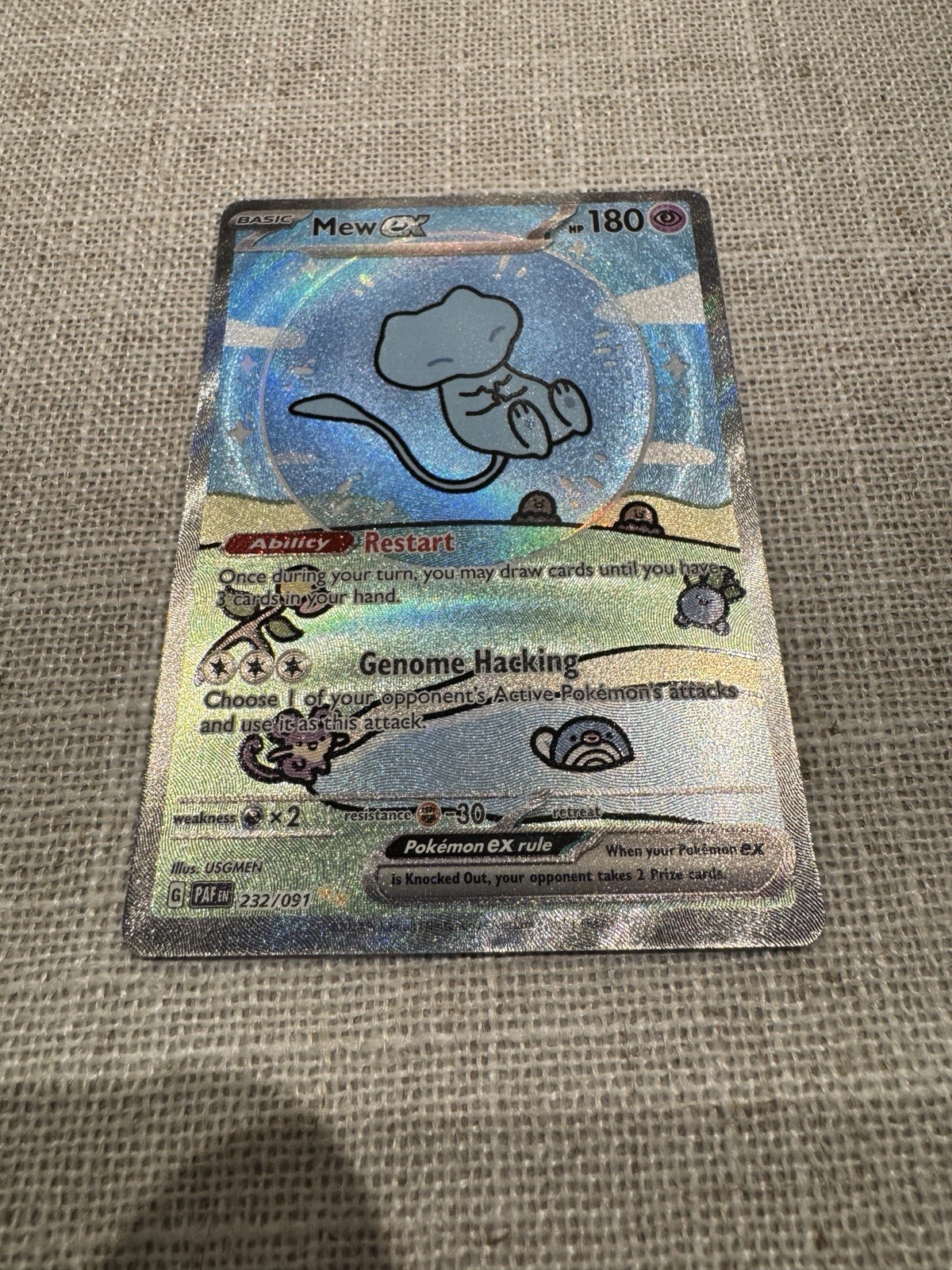 Pokémon TCG Mew ex Special Illustration Rare Full Art Holo 232/091 Paldean Fates
