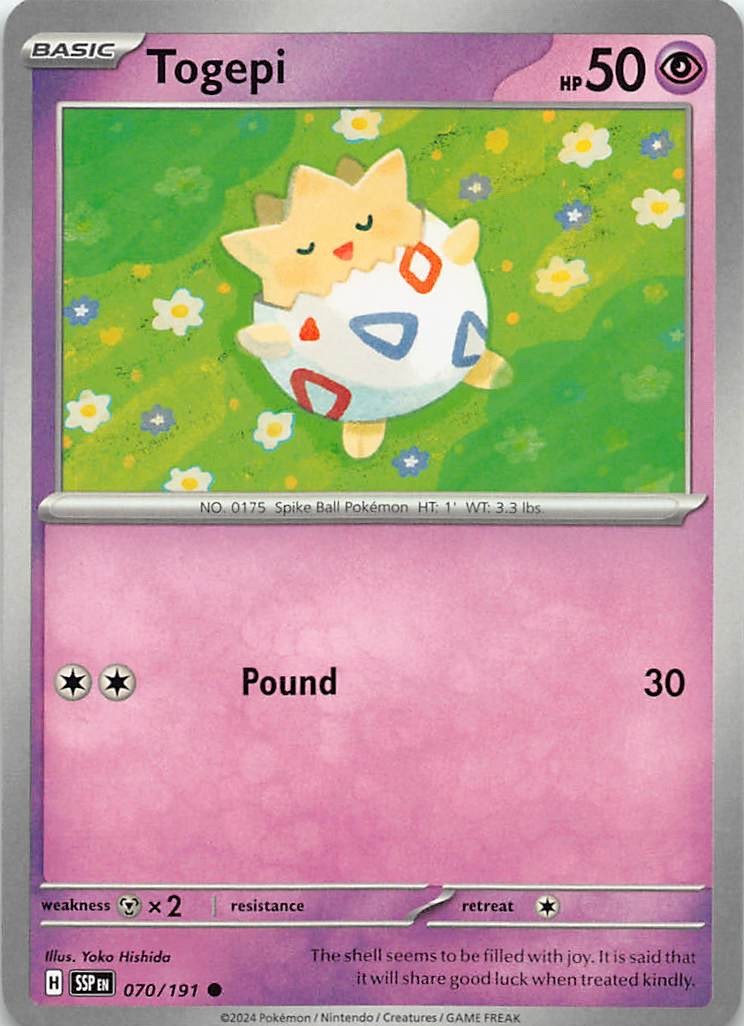 Togepi SSP 070/191 Common Non Holo Pokemon TCG