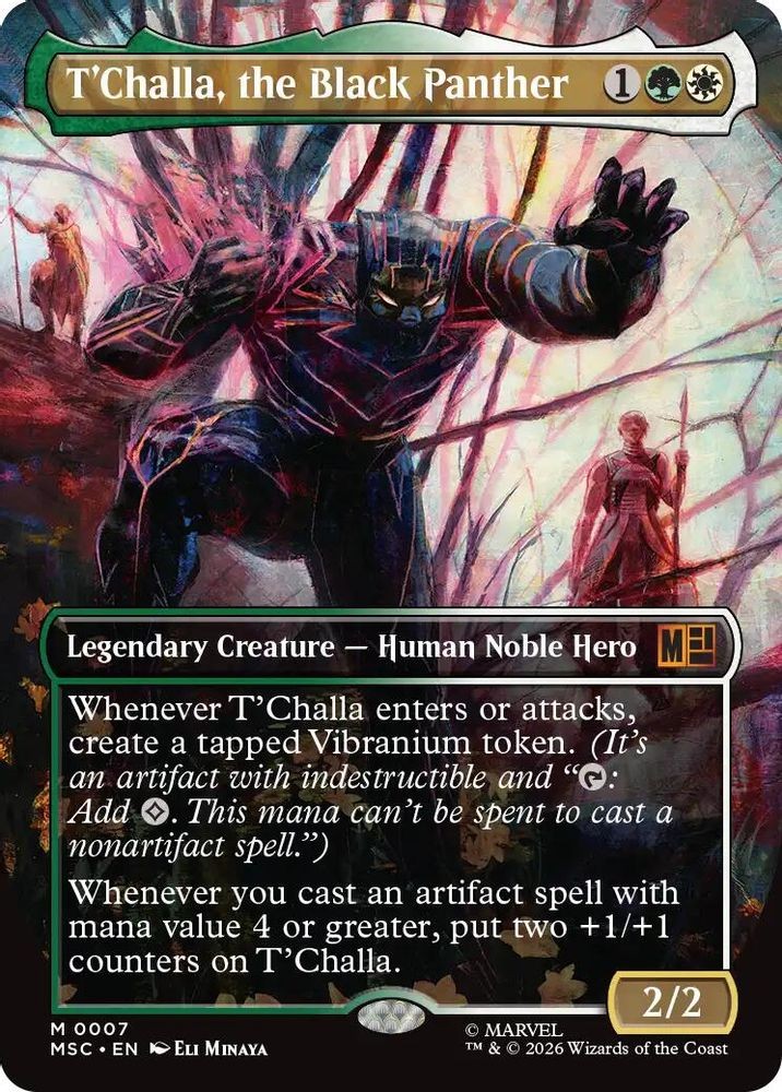 T’Challa, the Black Panther (Borderless) 7 Foil NM/M Commander: Marvel MTG