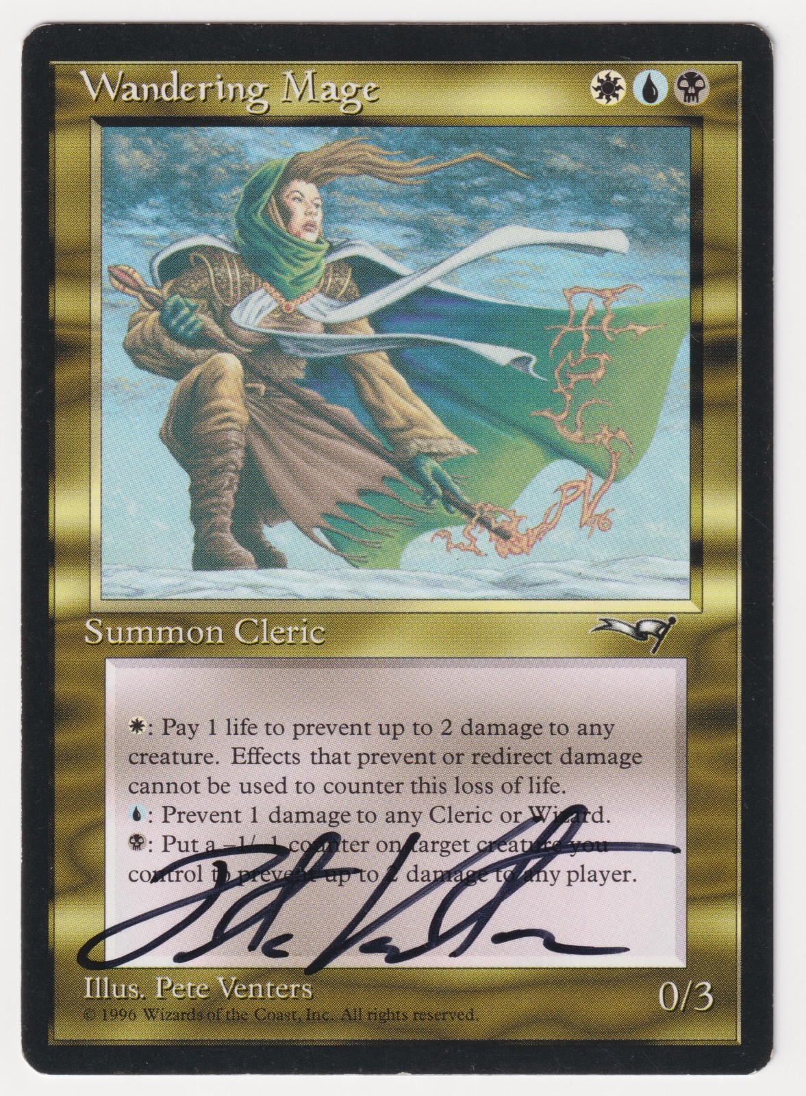 Signed Wandering Mage HP Alliances Artist Pete Venters MTG Magic Reserved List!
