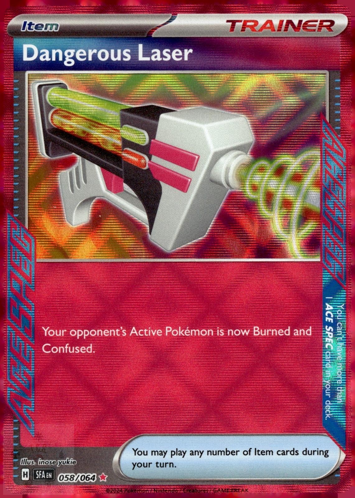Dangerous Laser 058/064 ACE SPEC Rare Shrouded Fable Pokemon Holo NM/M
